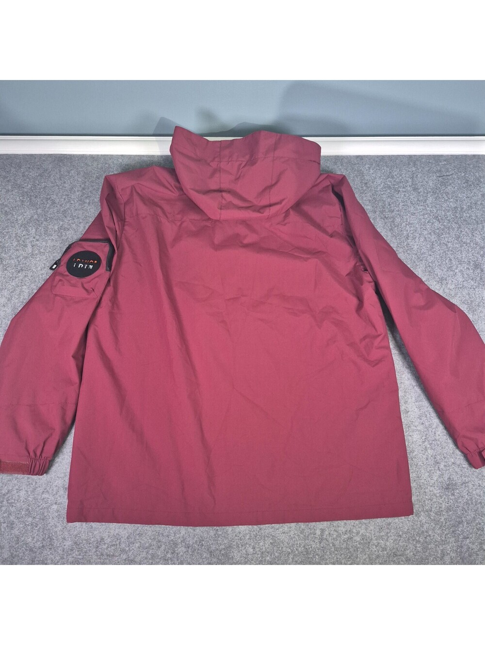 LEDUNTINO Anorak Jacket XL Zip Pocket Maroon Warm Versatile Lined - Picture 2 of 15